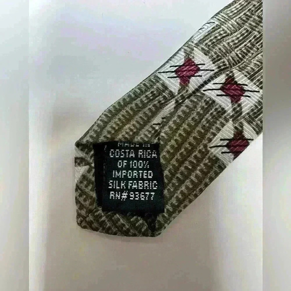 Stafford Executive Tie - Olive Green/Tan/Burgundy - Picture 4 of 5